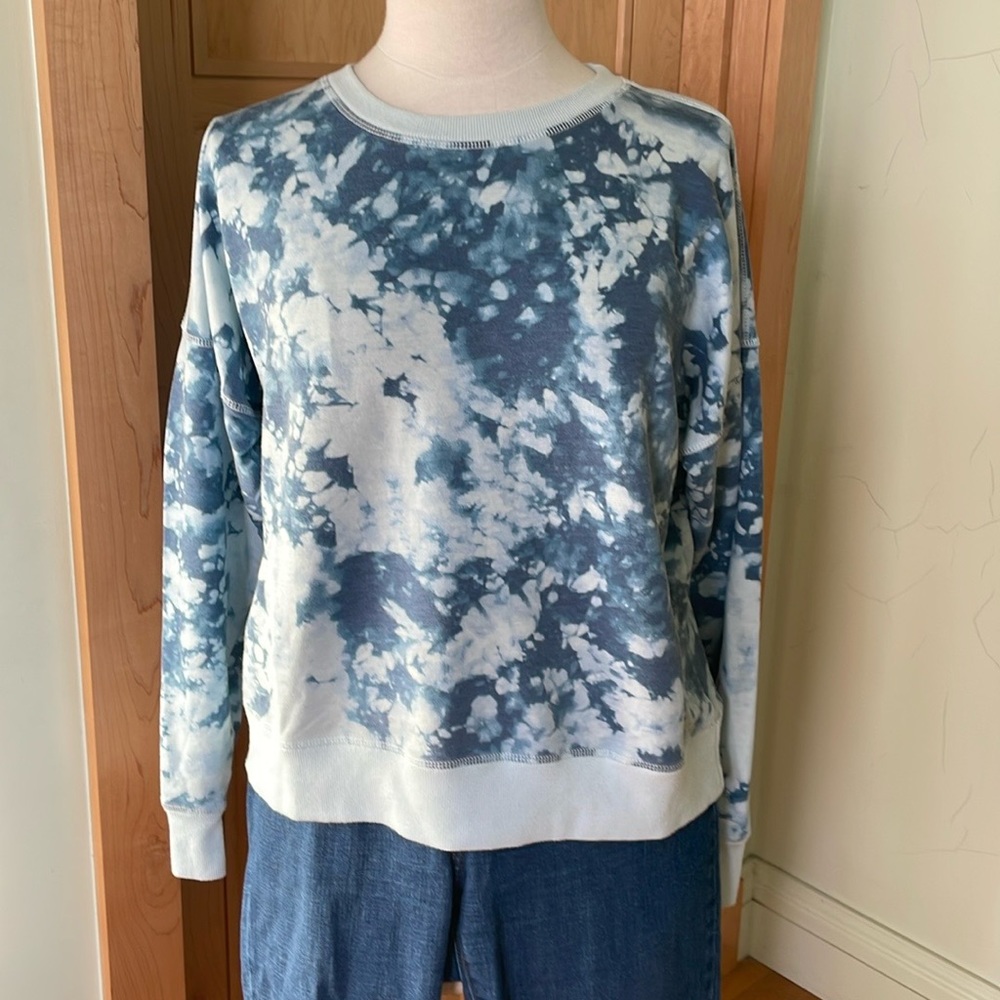 BCBGeneration Blue Tie Dye Sweatshirt, Size L